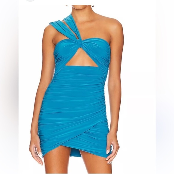 🔥Lovers and Friends, Ocean Blue,Ruched Bodycon Dress, Never Worn, Size XS - Picture 4 of 11